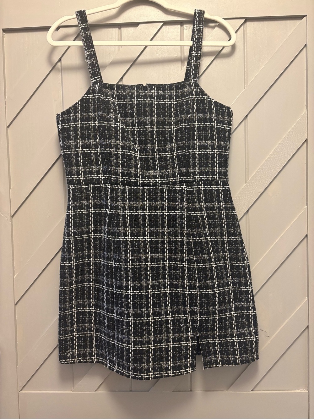 Francesca's Collections Black & White w/ silver sparkle Mini Dress